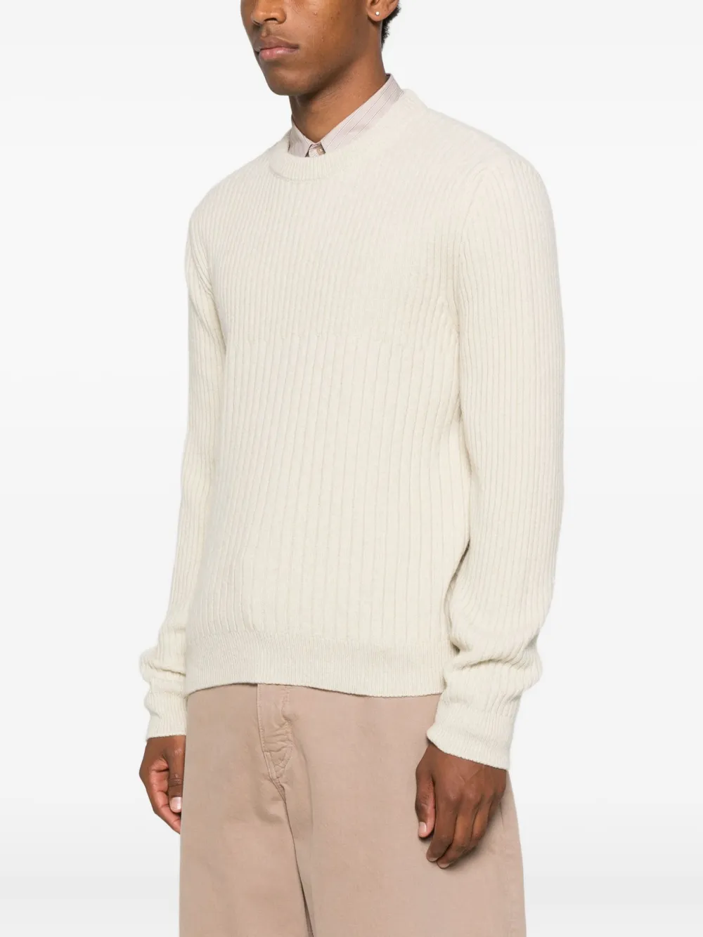 Apc Ribbed Crew-neck Sweater In Neutral