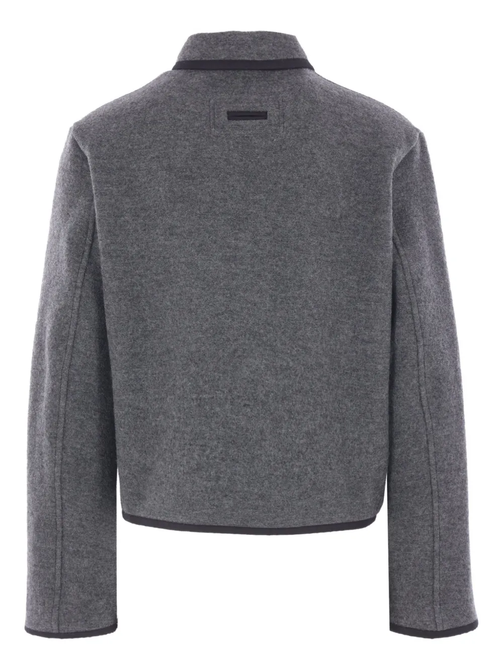 Diomene Boiled Wool Contrast-piping Jacket In Gray