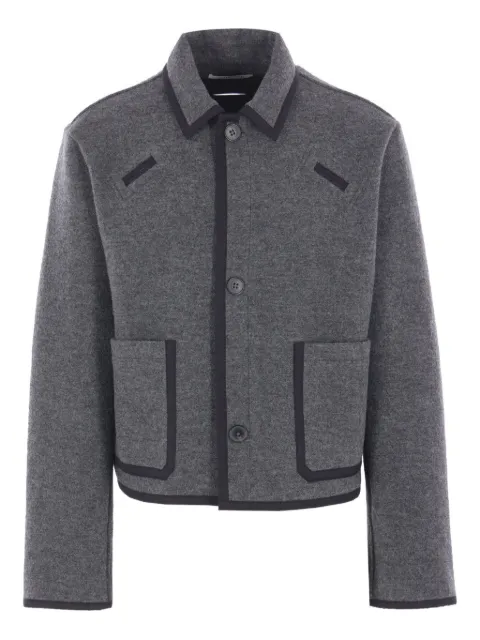 Diomene boiled wool contrast-piping jacket
