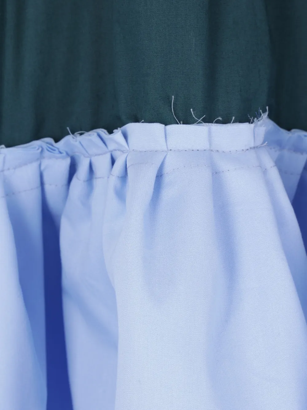 Zomer Ballon midi-jurk met ruches - Groen
