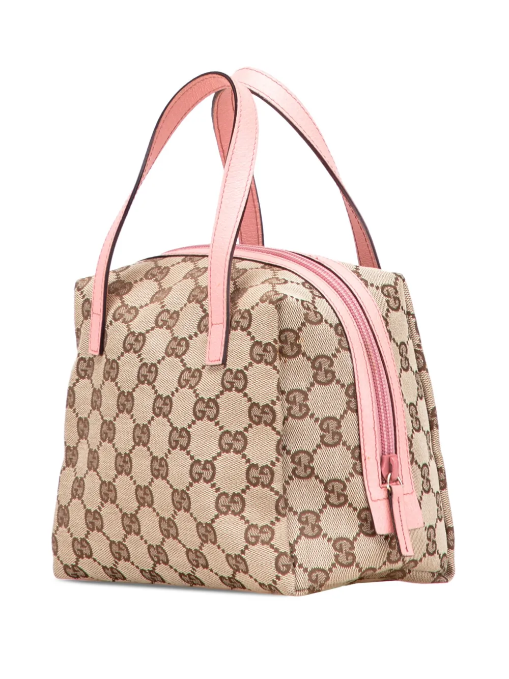 Pre-owned Gucci 2000-2015 Mini Gg Canvas Balthus Tofu Bag Handbag In Brown