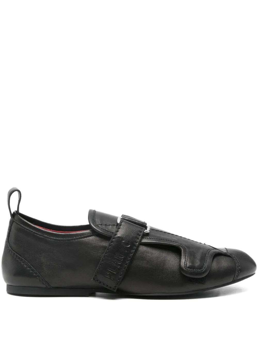 Plan C buckle-strap leather sneakers | Black | Image 1