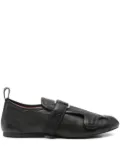Plan C buckle-strap leather sneakers - Black