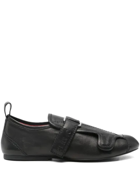 Plan C buckle-strap leather sneakers