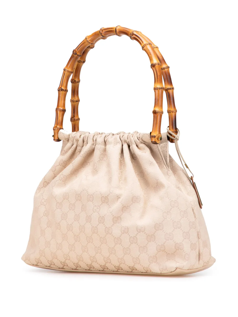 Pre-owned Gucci 2000-2015 Gg Canvas Bamboo Handbag In Brown