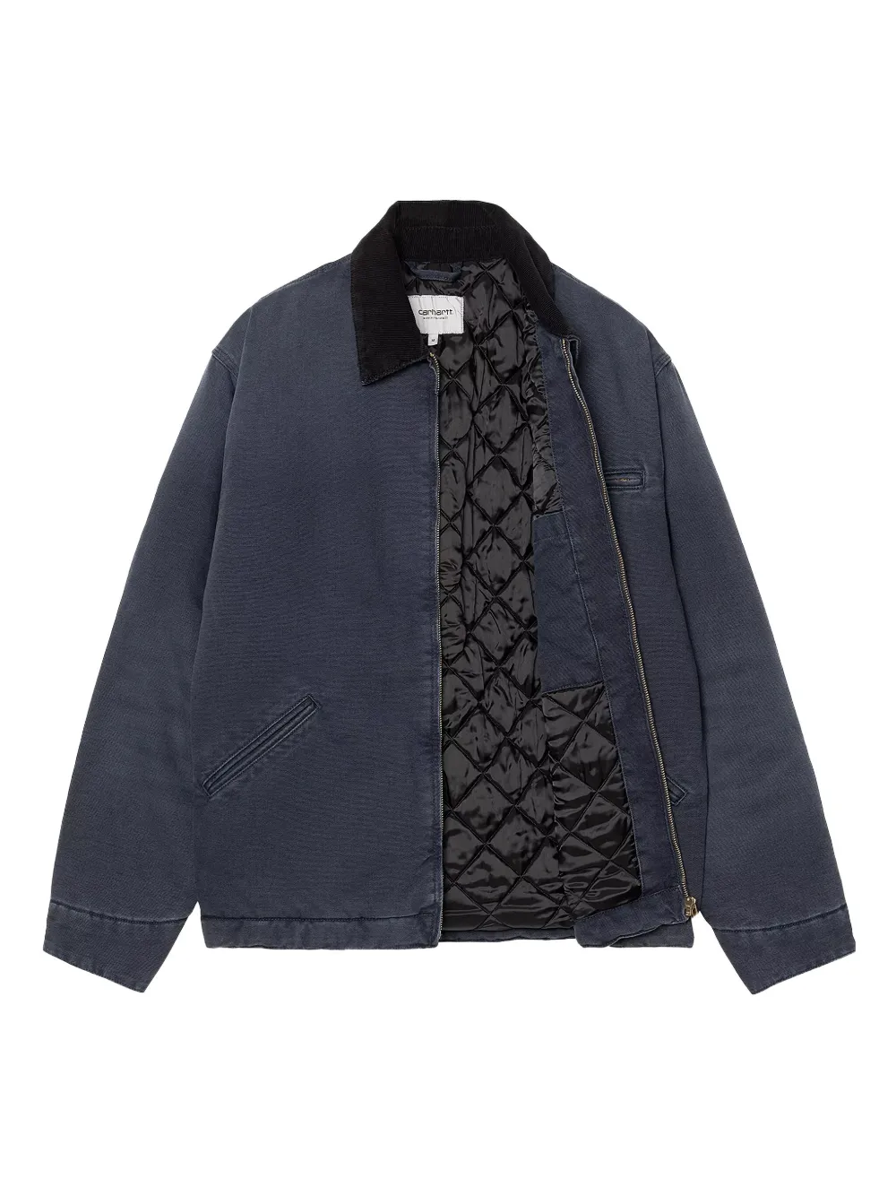 Carhartt Corduroy-collar Quilted Jacket In Blue