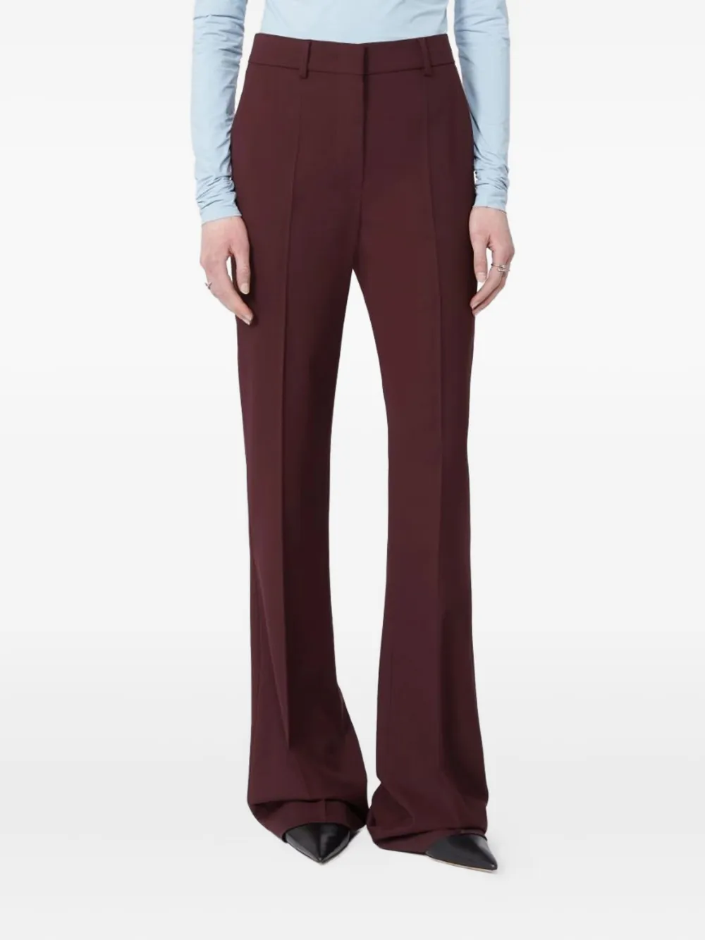 Sportmax Flared Tailored Trousers In Red