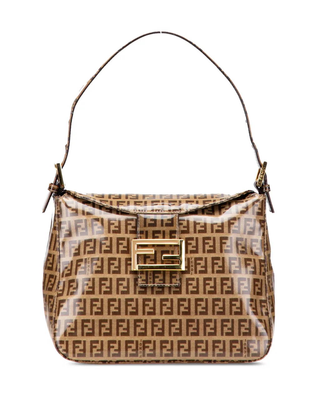 Fendi Pre-Owned 2000-2010 Zucchino Crystal Double Flap Mamma shoulder bag | Brown | Image 1