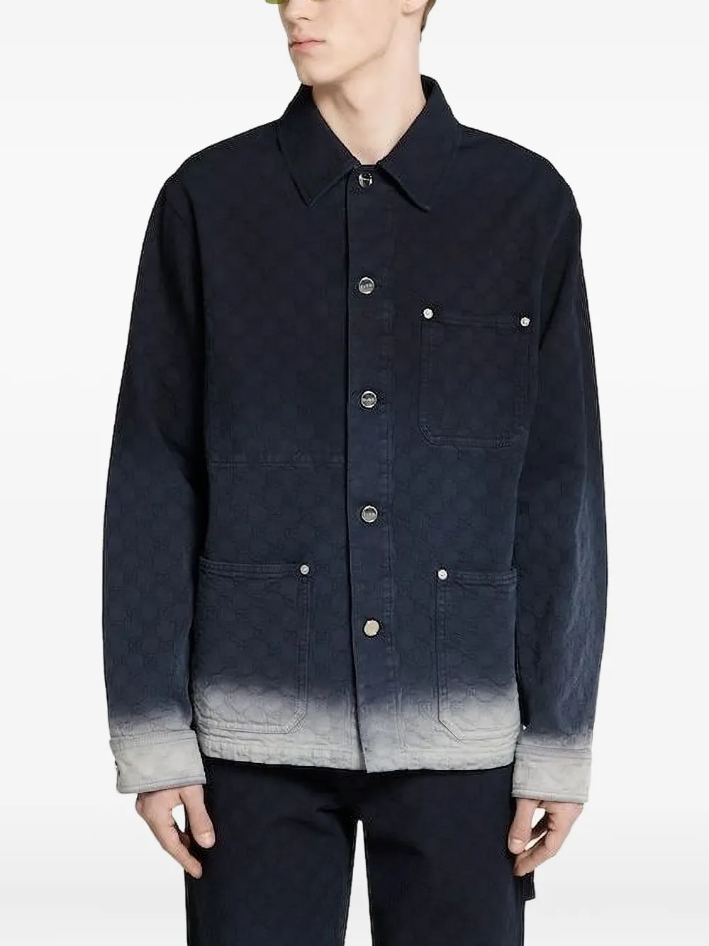 Gucci GG monogram dip-dye jacket Blauw