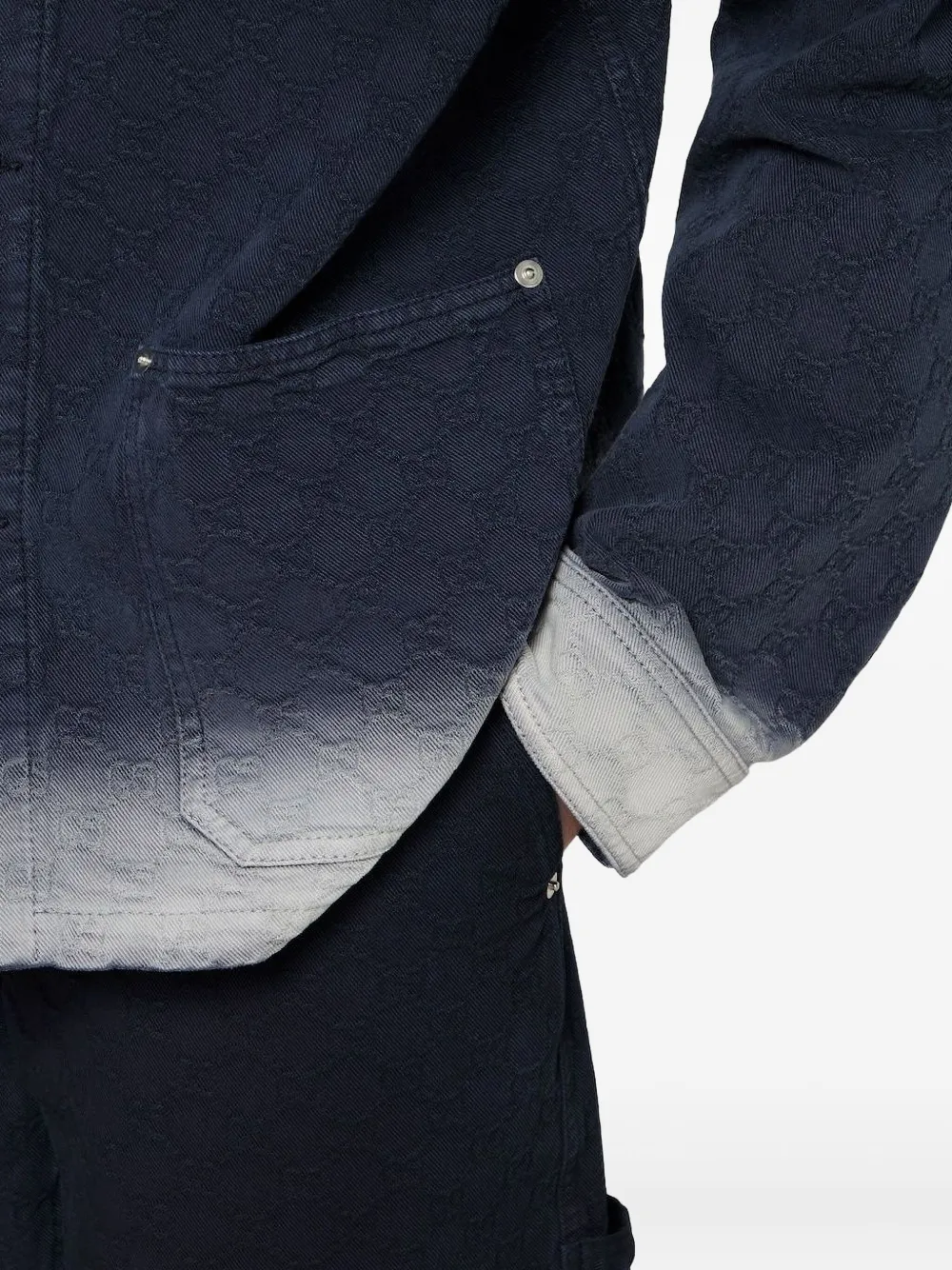 Gucci GG monogram dip-dye jacket Blauw