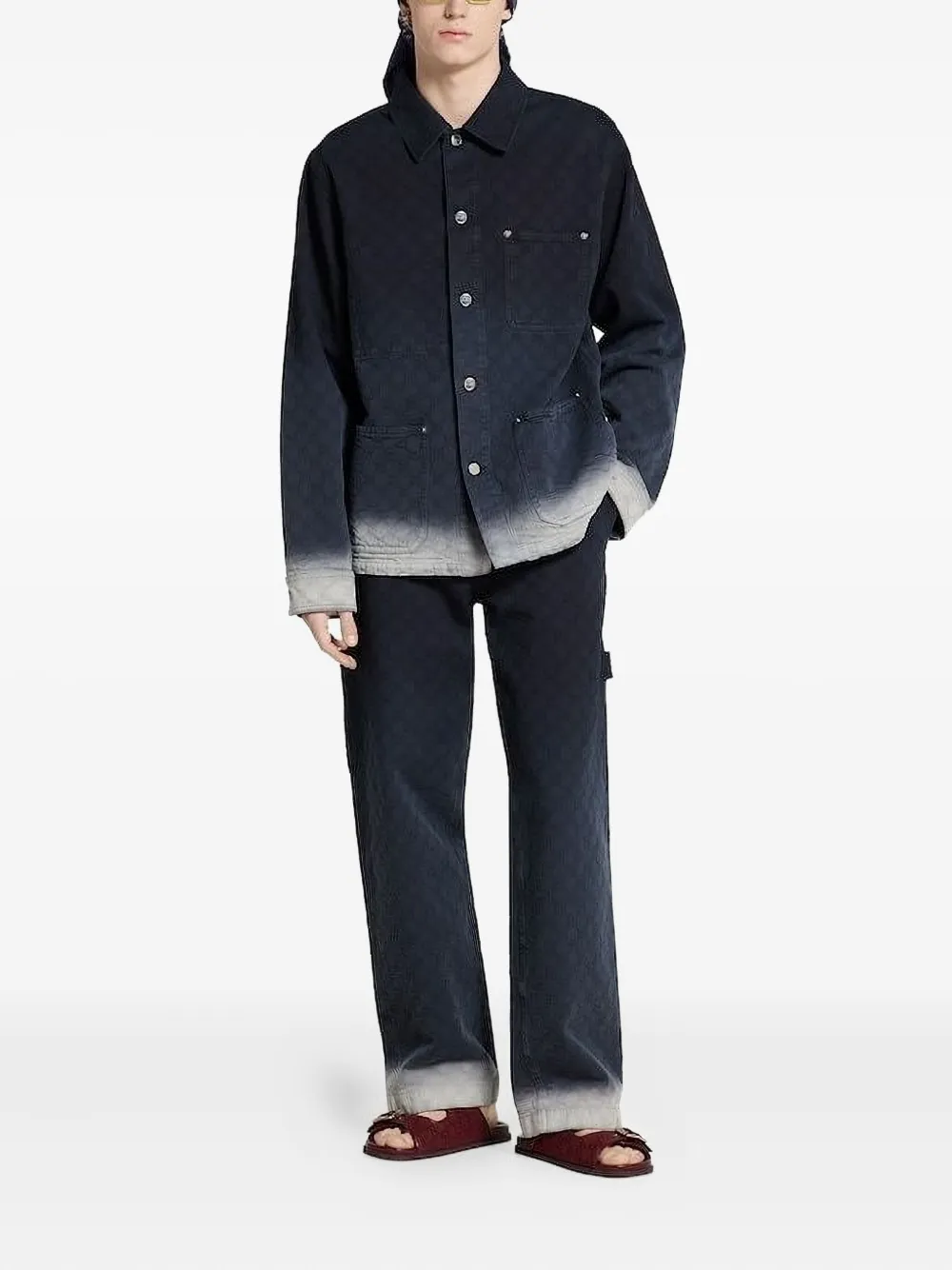 Gucci GG monogram dip-dye jacket Blauw