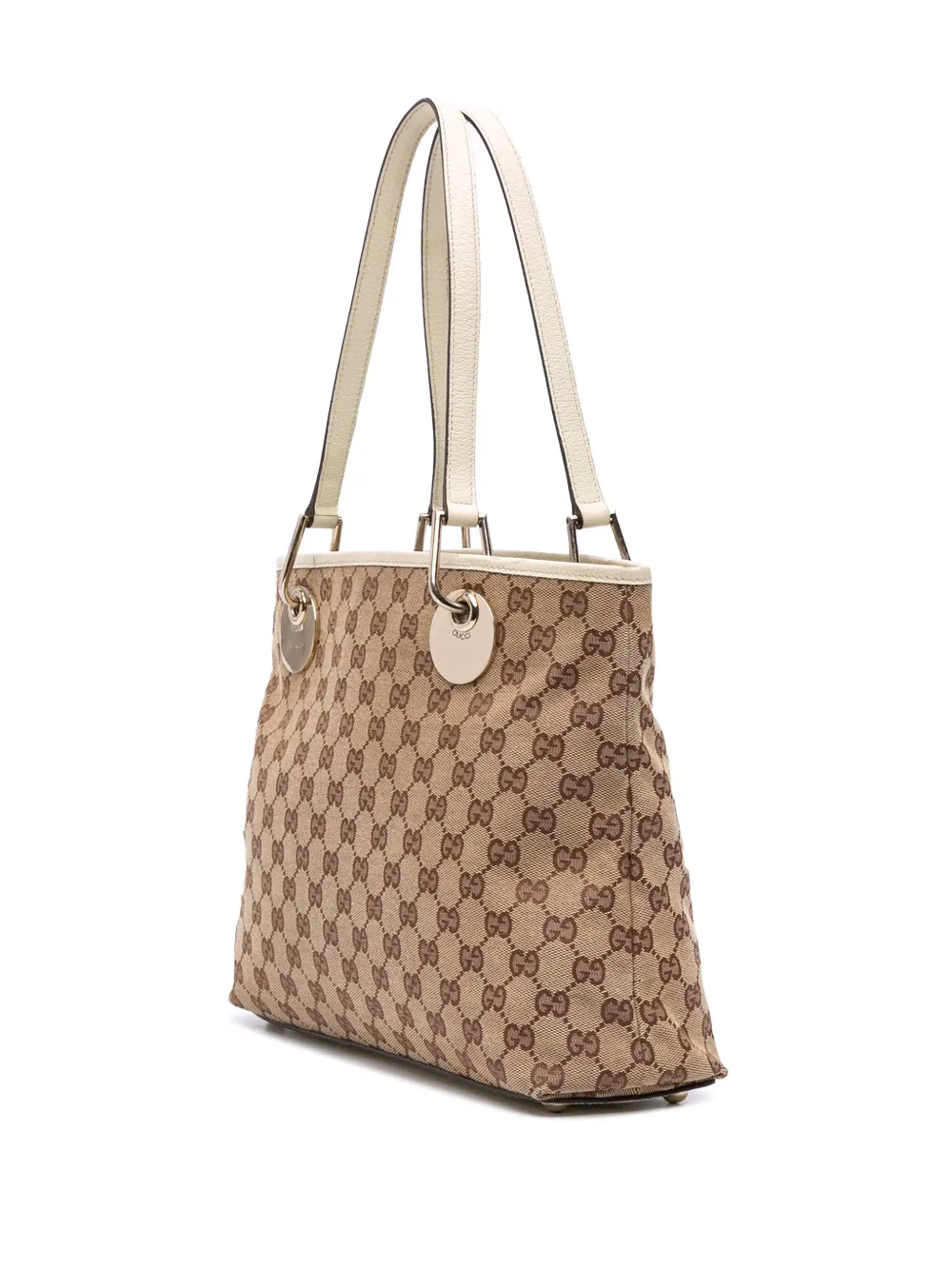 Pre-owned Gucci 2000-2015 Medium Gg Canvas Eclipse Tote Bag In Brown