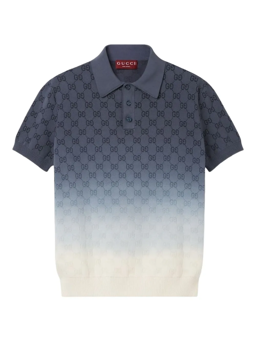 Gucci GG-pattern gradient polo shirt Blauw
