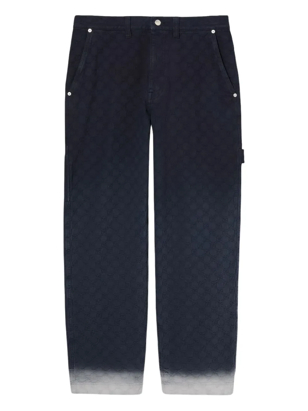 Gucci GG monogram-dyed trousers Blauw