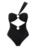 SOFIA ERHAN one-shoulder ring-detail swimsuit - Black