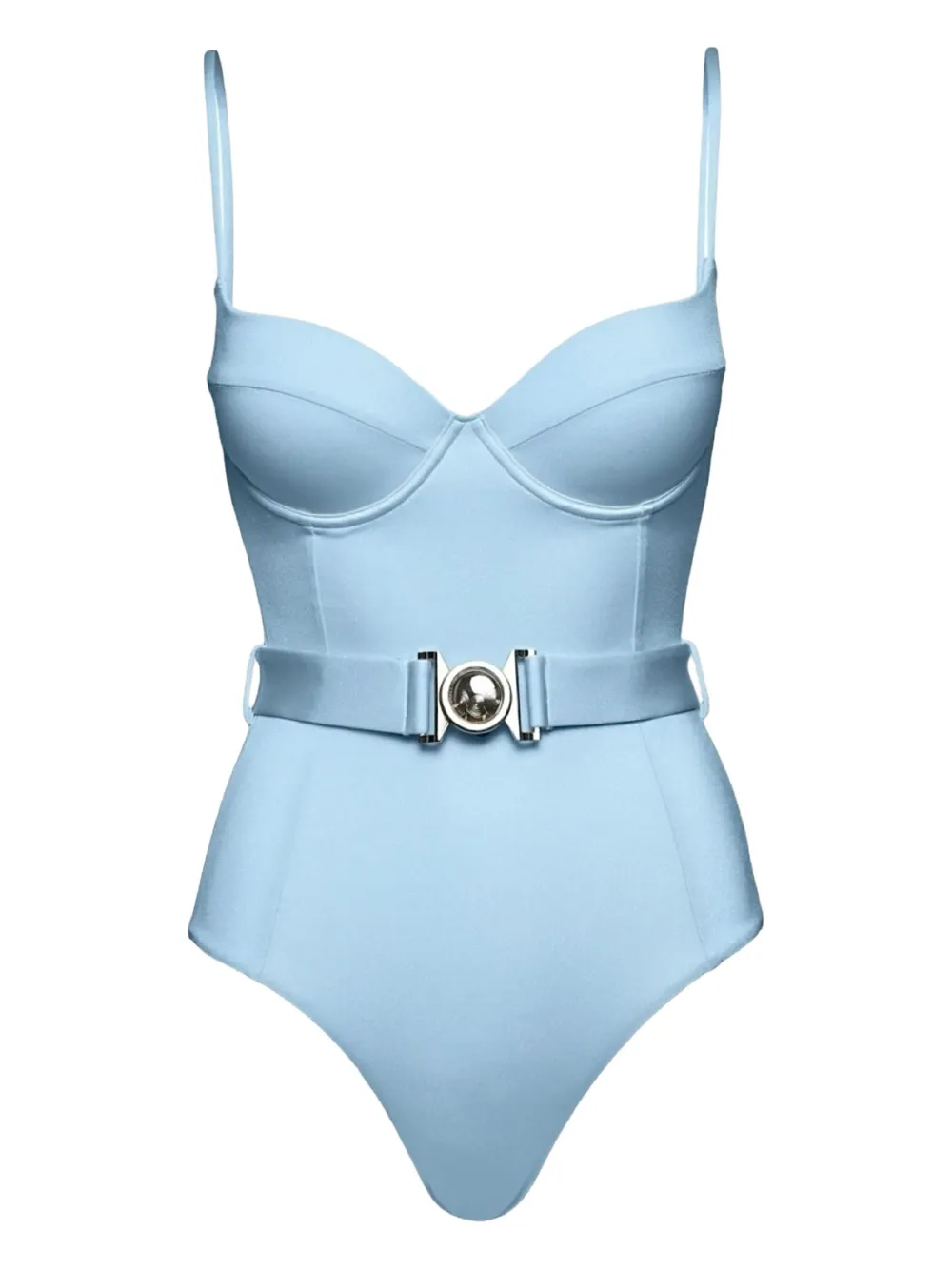Sofia Erhan Belted Underwired Swimsuit In Blue