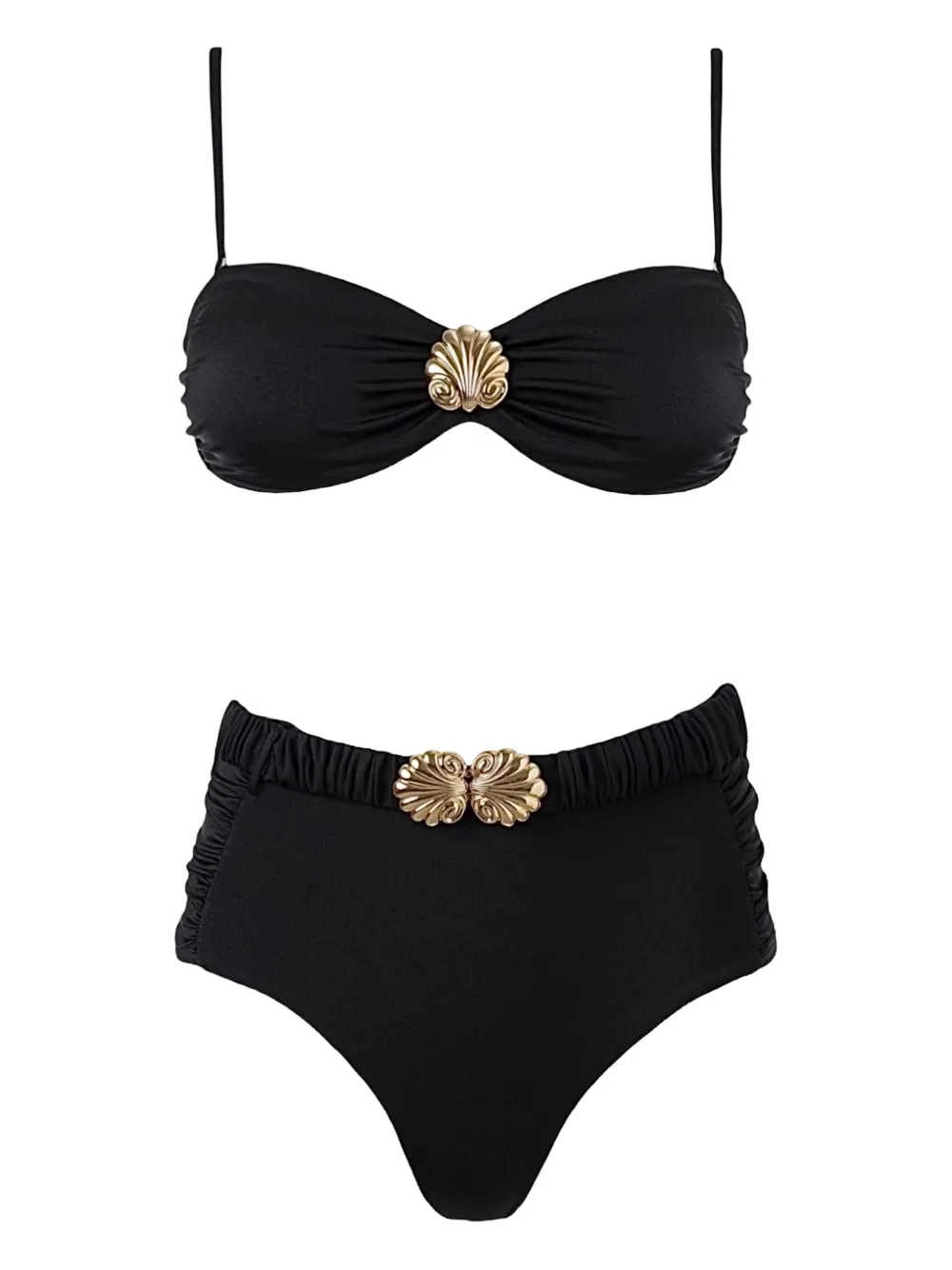 Sofia Erhan Seashell-embellished Bikini In Black