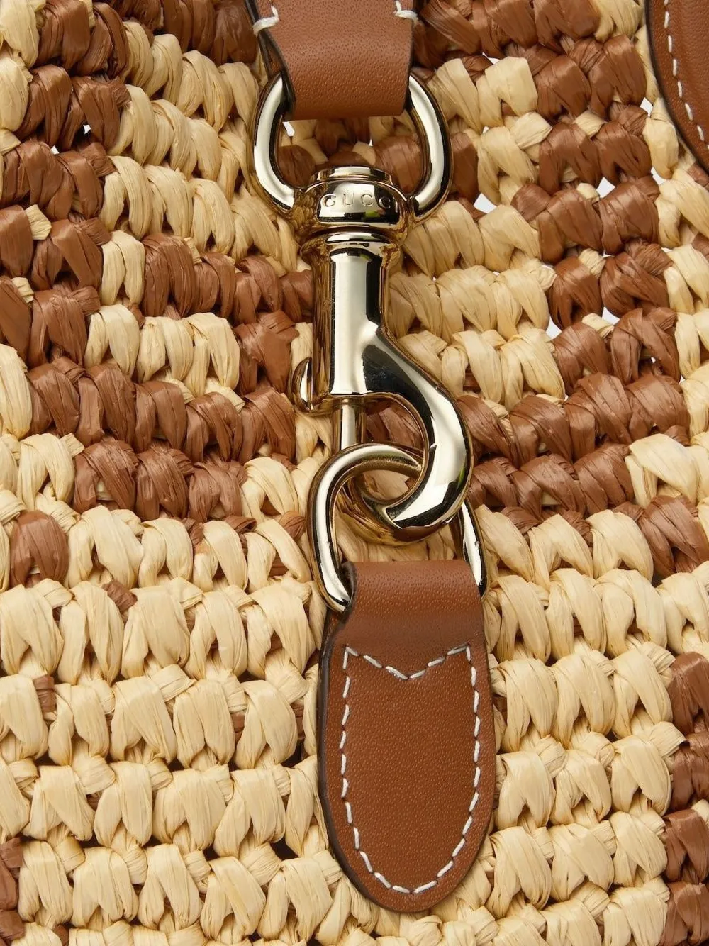 Gucci Horsebit rieten kleine shopper Beige