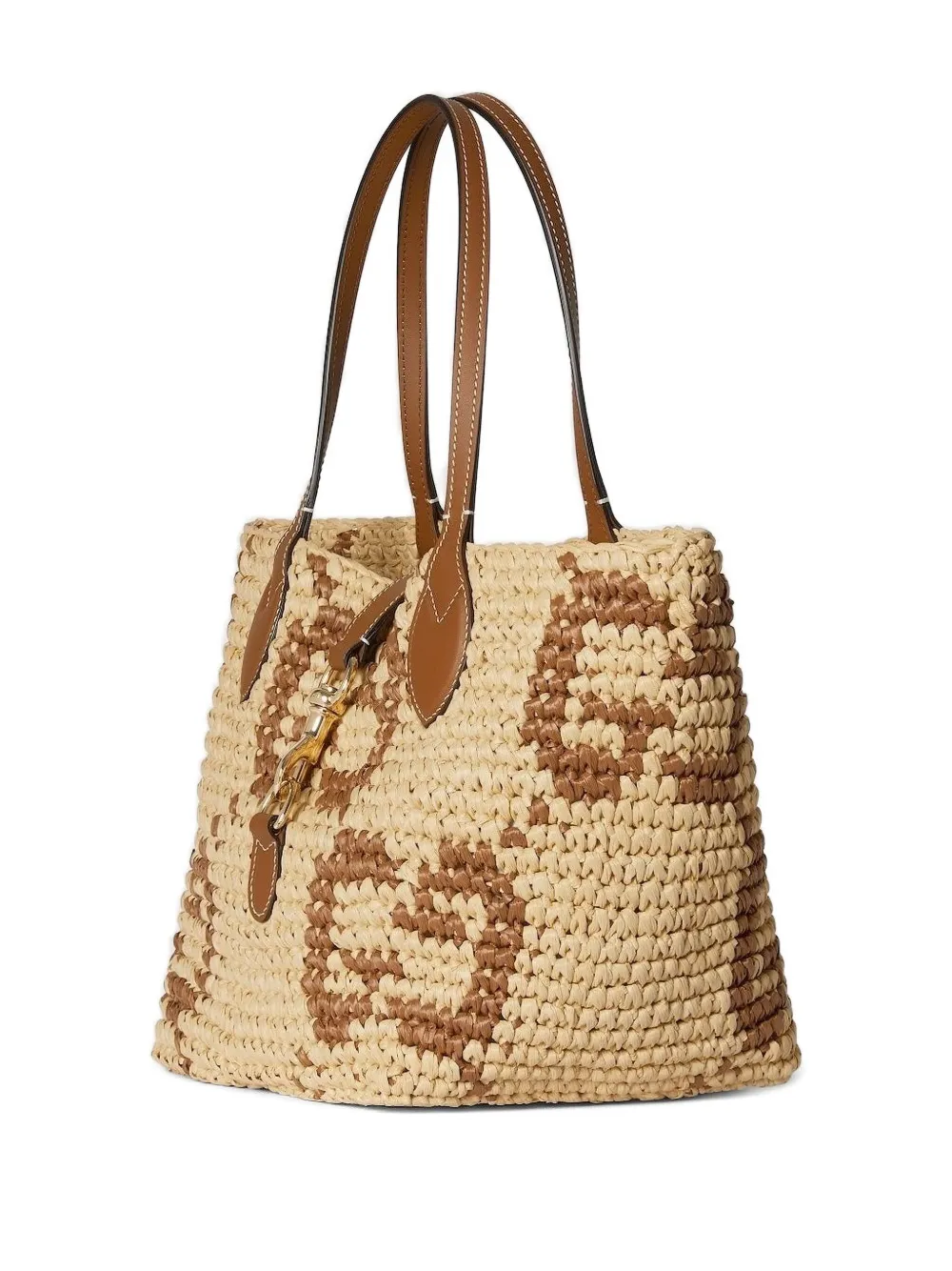 Gucci Horsebit rieten kleine shopper Beige