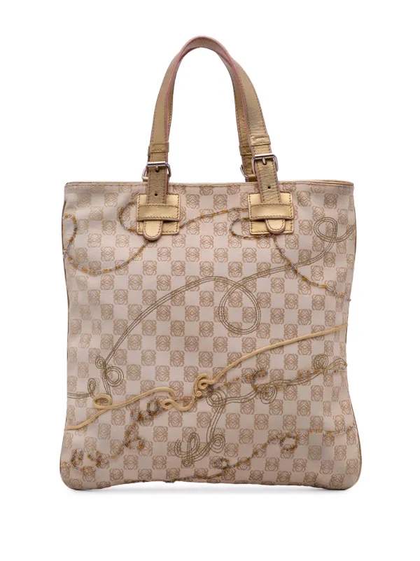 Loewe Pre-Owned 2005 Anagram Canvas Embroidered Tote Bag Brown FARFETCH  ID