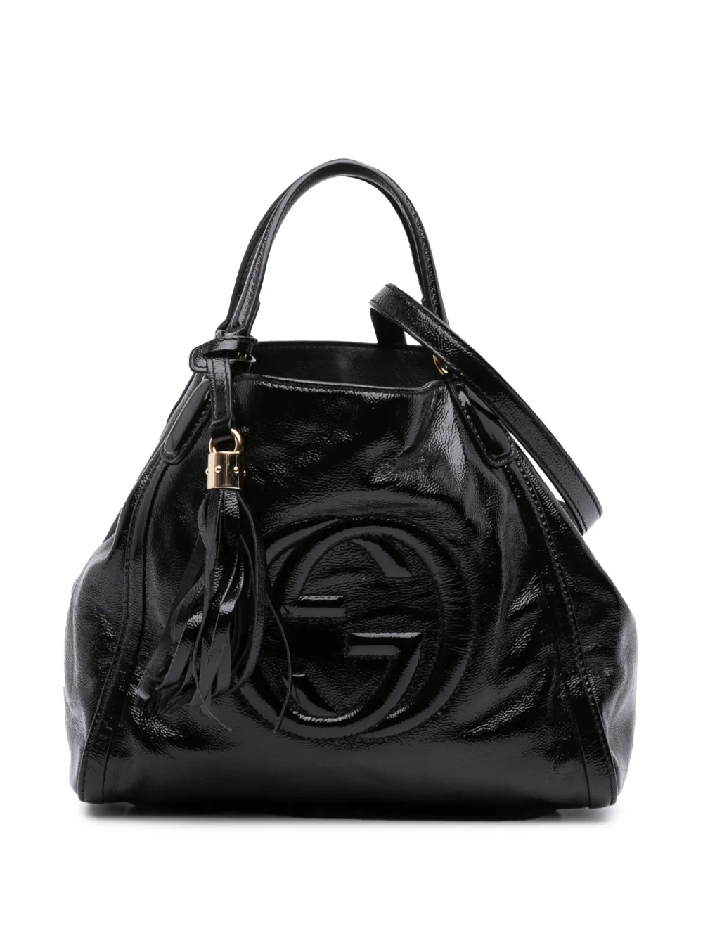 Gucci Pre-Owned 2016-2025 スモール パテント ソーホー サッチェルバッグ - ブラック Gucci Pre-Owned 2016-2025 スモール パテント ソーホー サッチェルバッグ - ブラック
