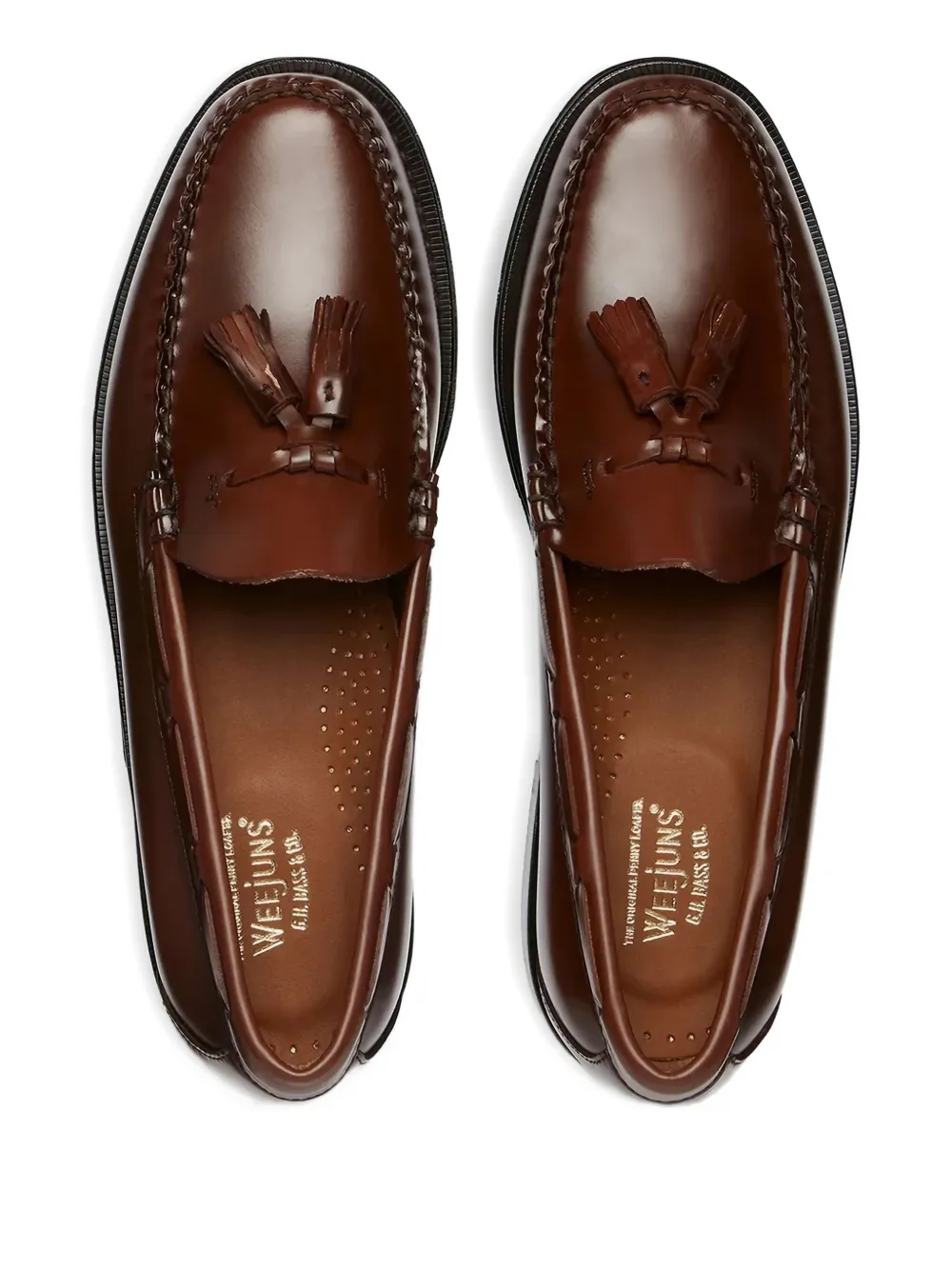 G.H. Bass & Co. tassel leather loafers Brown