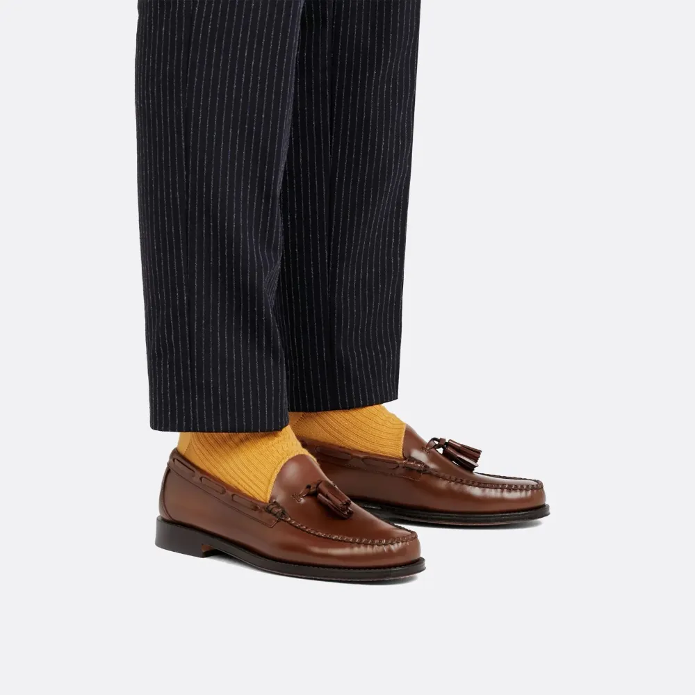 G.H. Bass & Co. Leren loafers met kwastjes Bruin