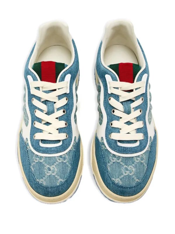 Gucci モノグラム デニムスニーカー | ブルー | FARFETCH JP