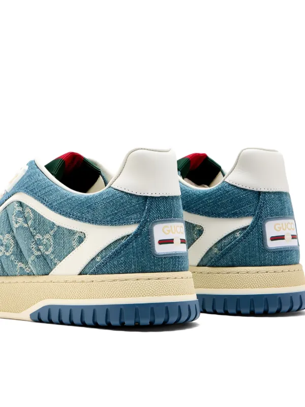 GUCCI デニムブルースニーカー Gucci モノグラム デニムスニーカー | ブルー | FARFETCH JP
