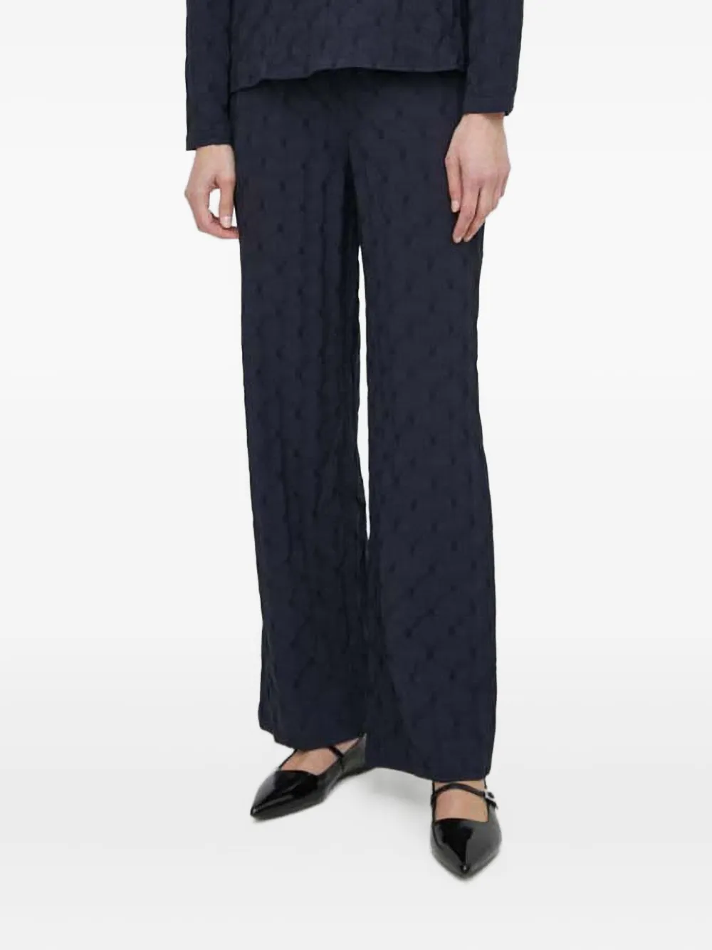 Résumé drawstring textured trousers | Blue | Image 1