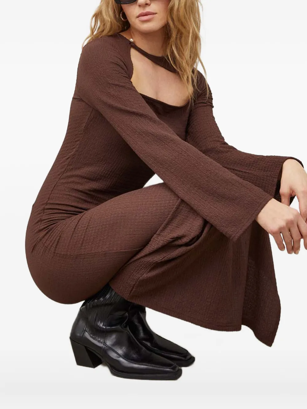 Resume Cut-out Long-sleeve Dress In Brown