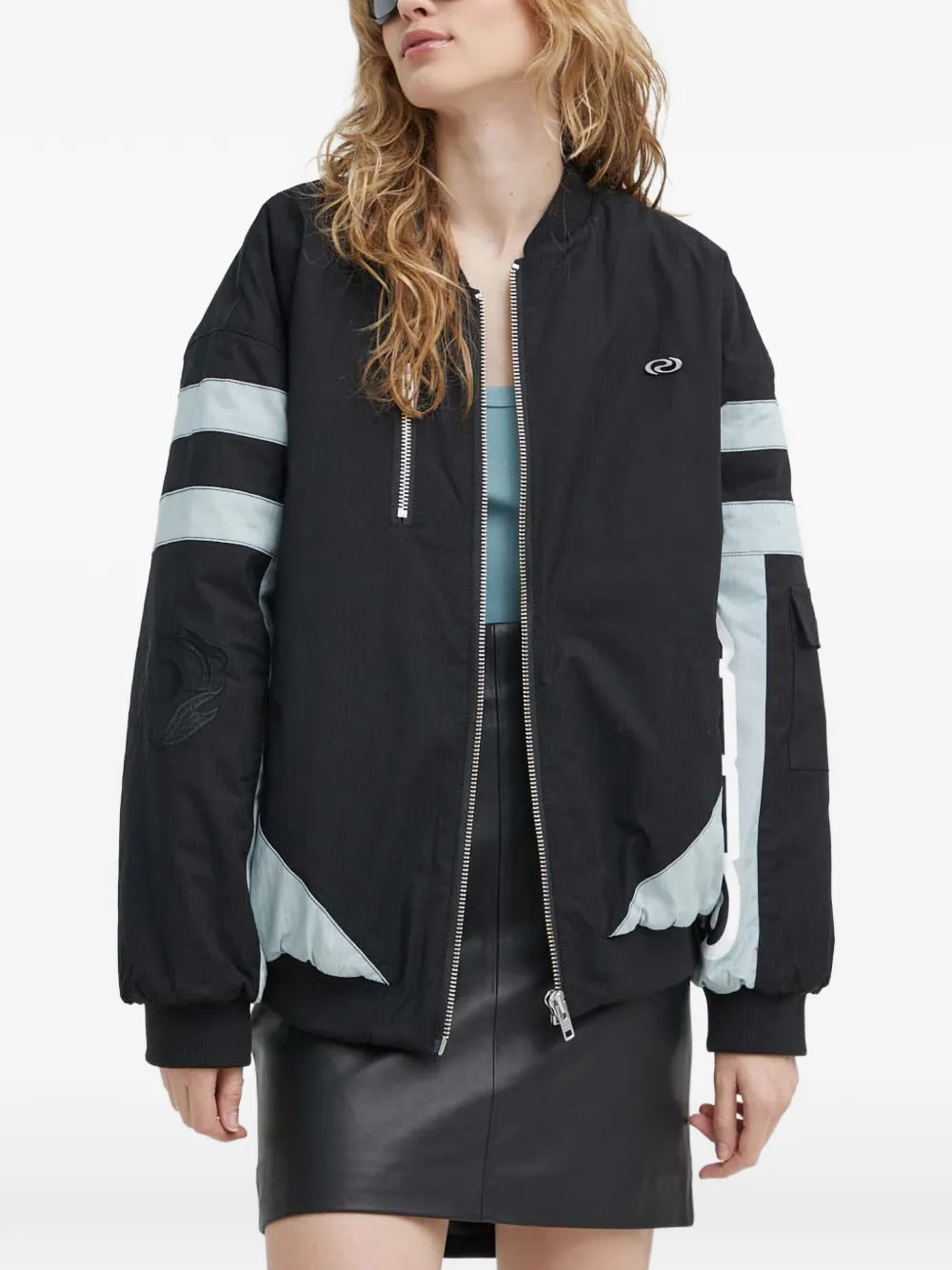 Résumé AlanaRS striped embroidered jacket - Nero
