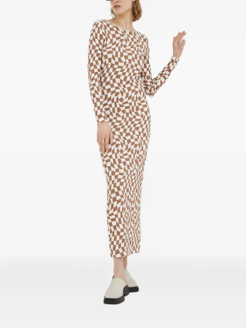 Résumé checked midi dress