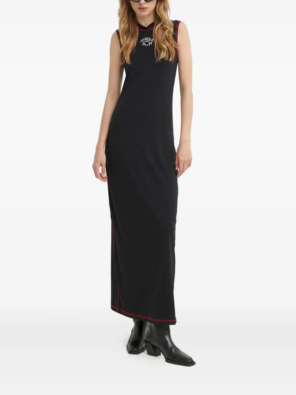 Résumé hooded trim dress | Black | Image 1