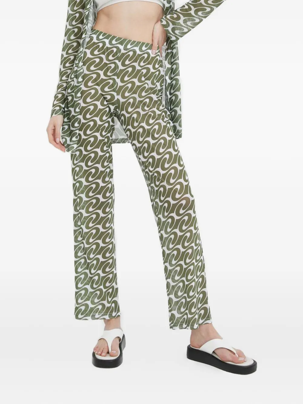 Résumé geometric-pattern trousers | Green | Image 1