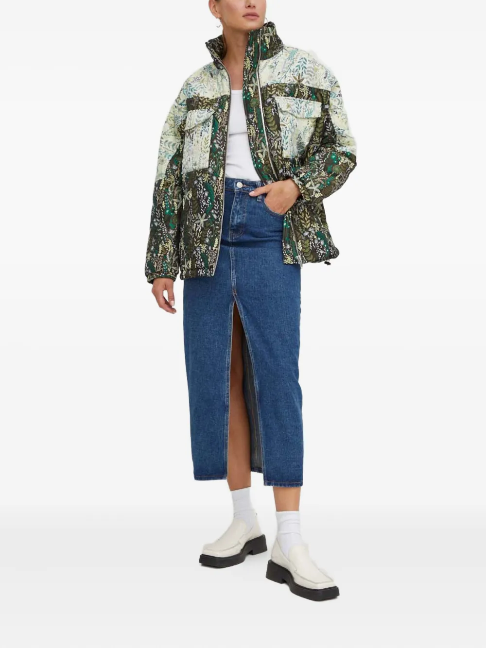 Résumé floral pocket jacket | Down Jackets | Image 2