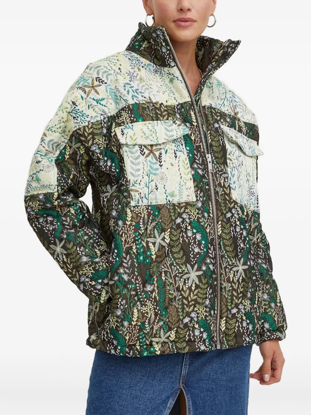 Résumé floral pocket jacket | Green | Image 1