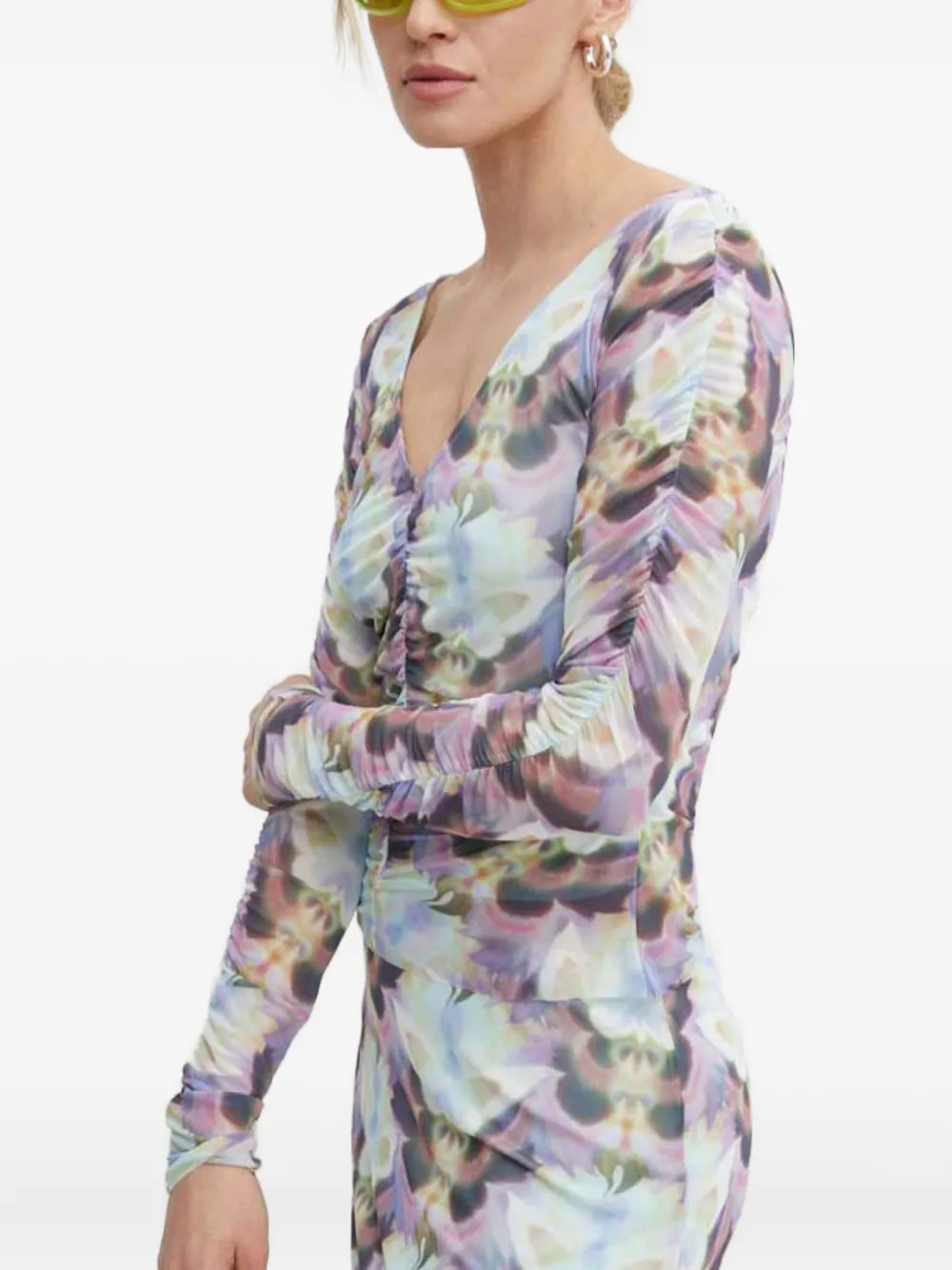 Resume Ruched Long-sleeve Top In Blue