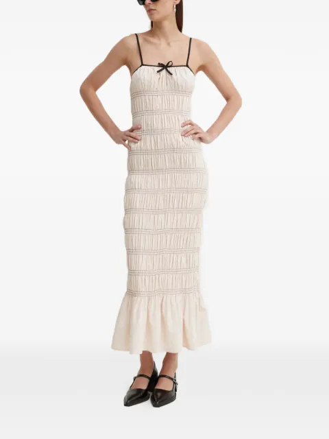 Résumé Beaurs shirred ruffle midi dress