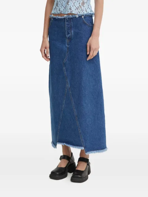 Résumé frayed panelled skirt