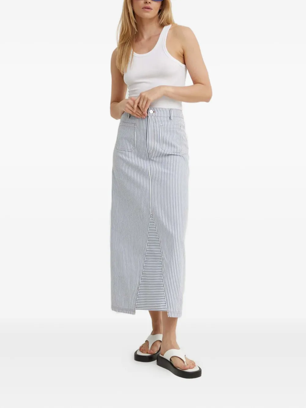 Résumé striped slit skirt | Straight Skirts | Image 2