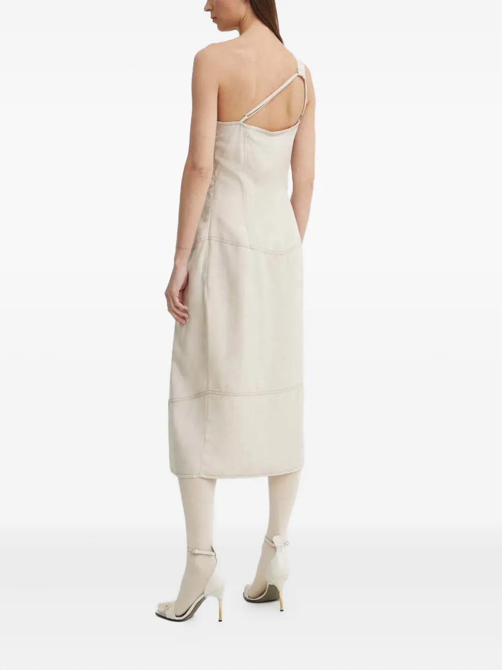 Resume Ring Detail One-shoulder Dress In Neutral