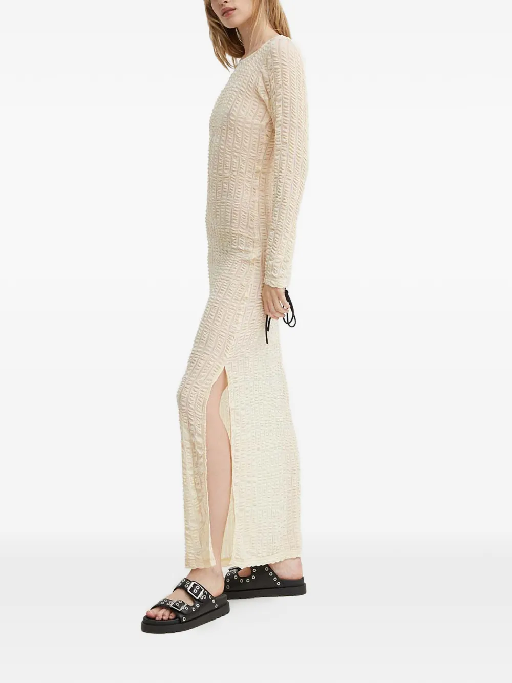R&eacute;sum&eacute; gathered open-back maxi dress - Beige