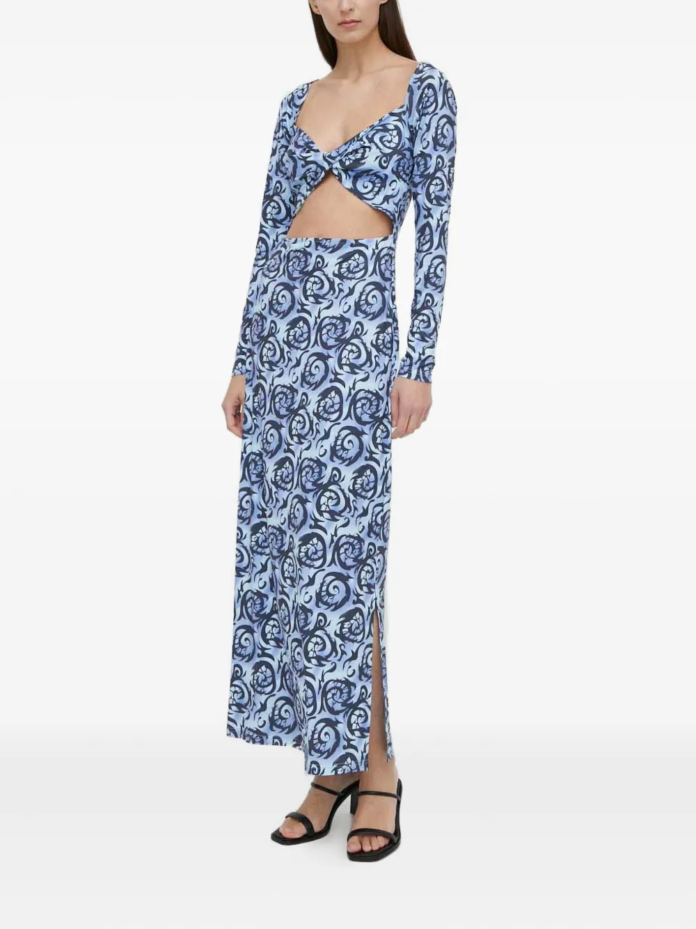 Résumé cut-out long-sleeved dress | Blue | Image 1