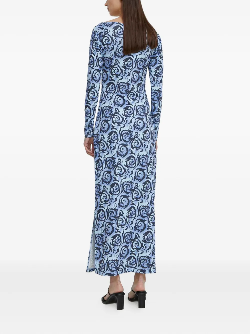 Resume Cut-out Long-sleeved Dress In Blue
