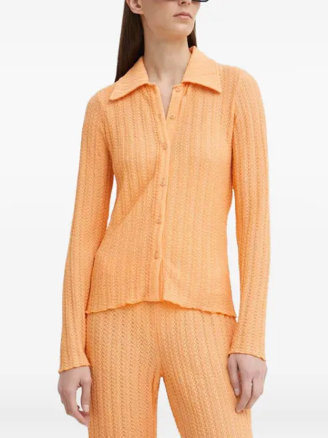 Résumé textured buttoned top