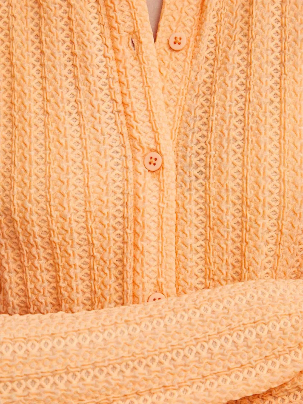 Resume Textured Buttoned Top In Orange