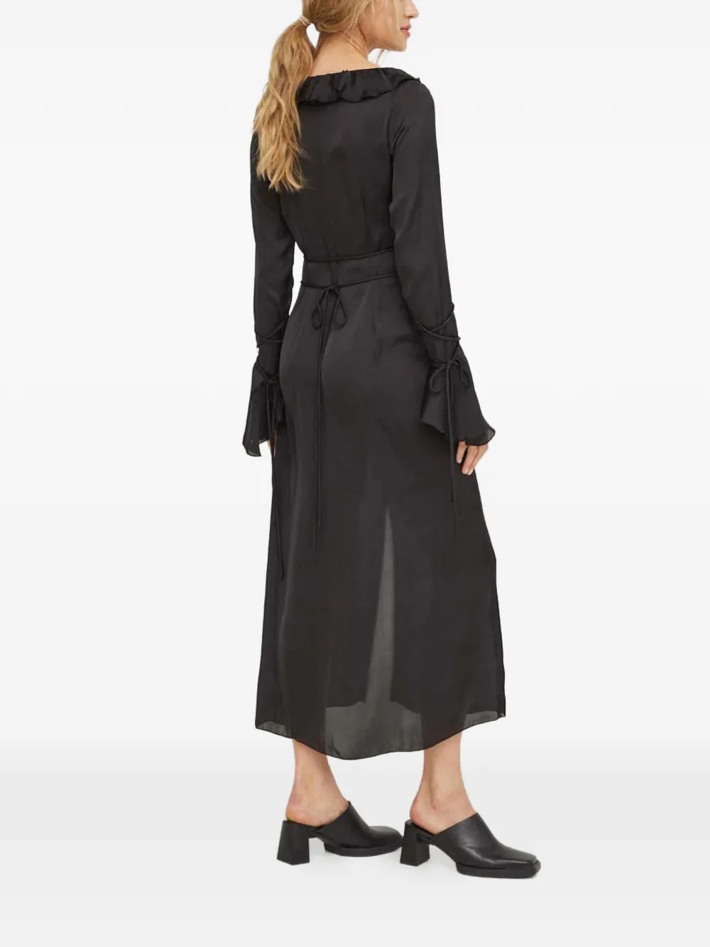 Ruffled Flared Midi Dress