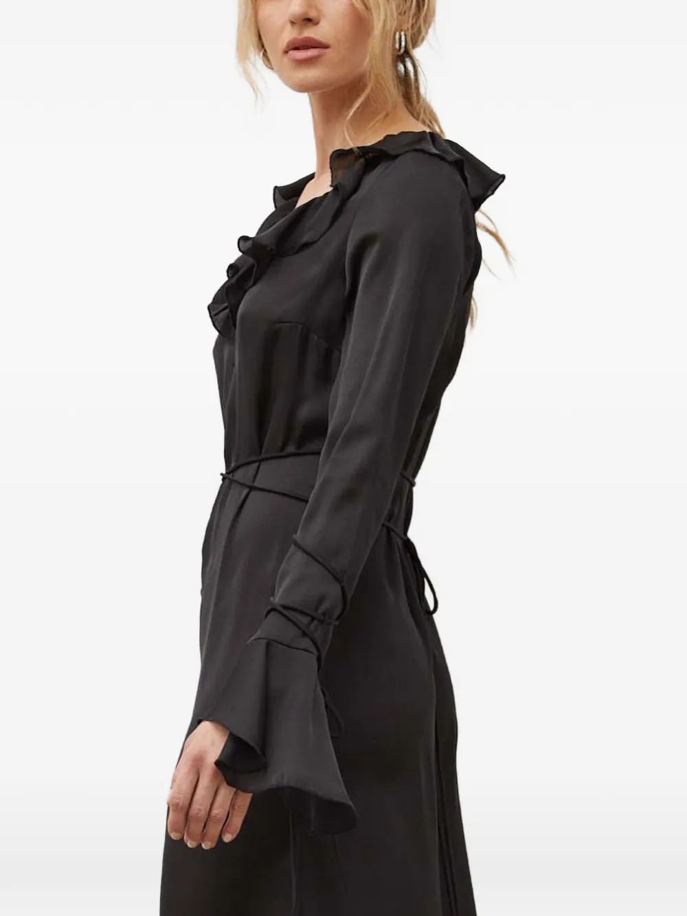 Ruffled Flared Midi Dress