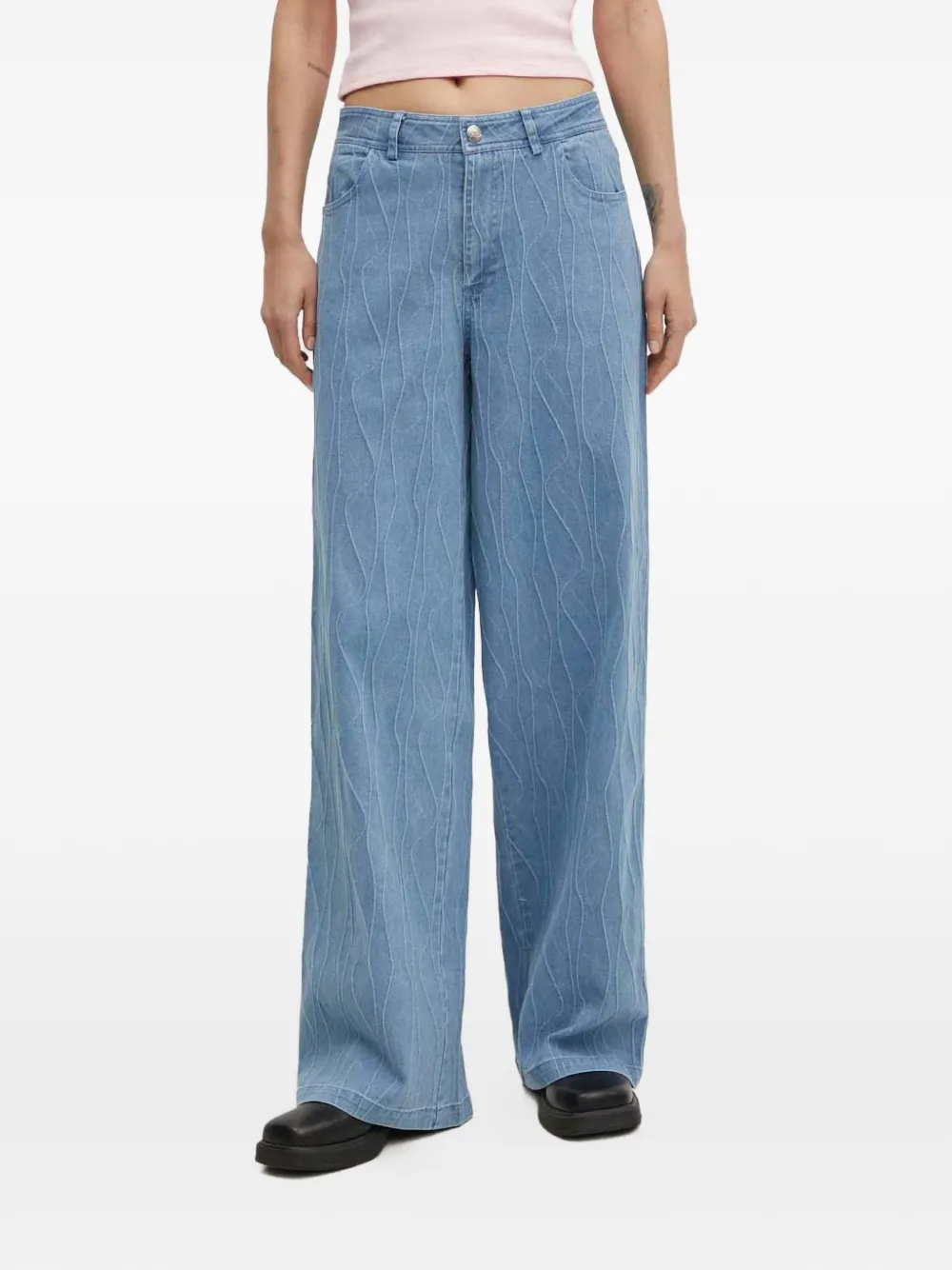 Résumé textured denim jeans - Blu
